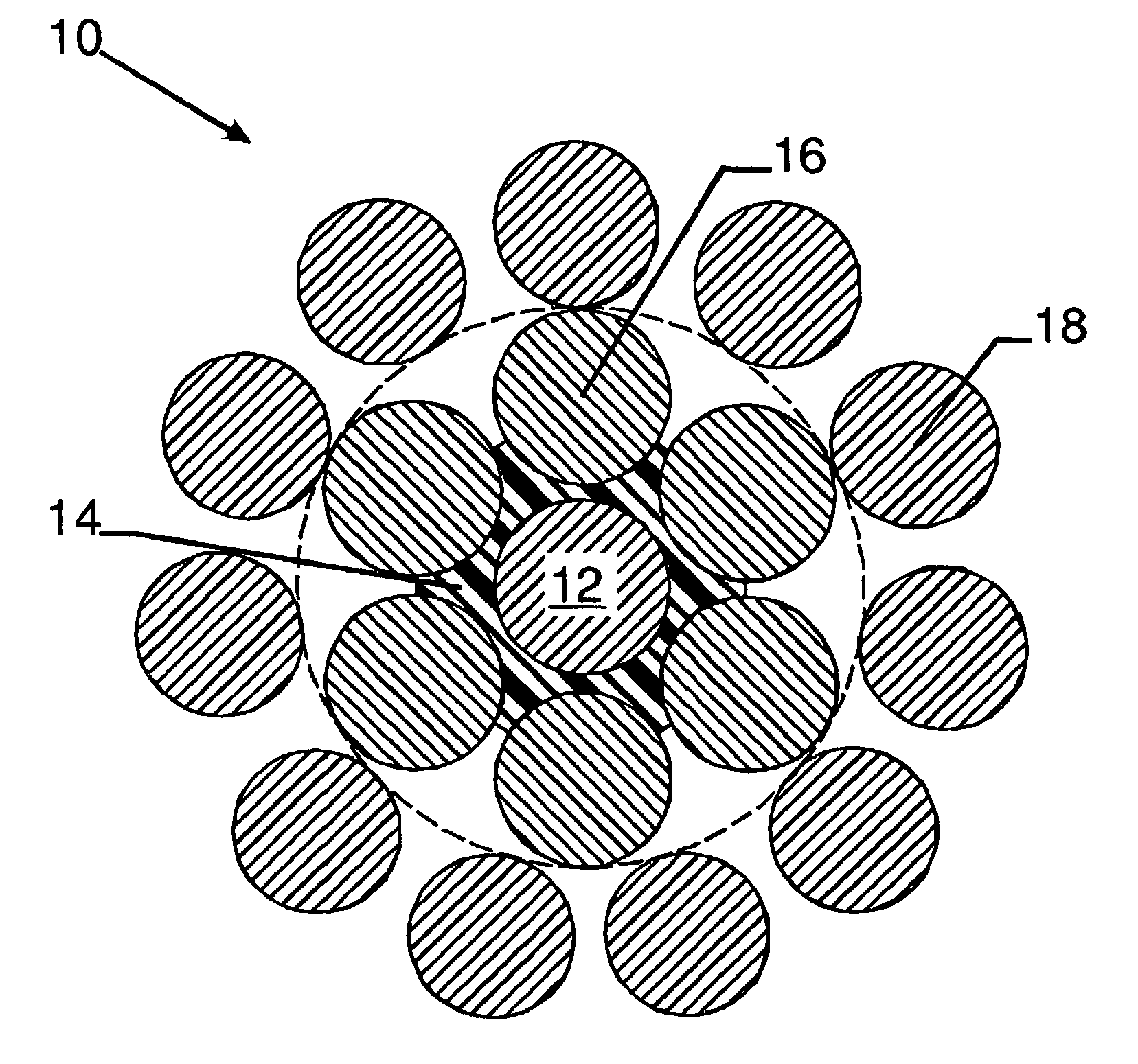 Open layered steel cord with high breaking load