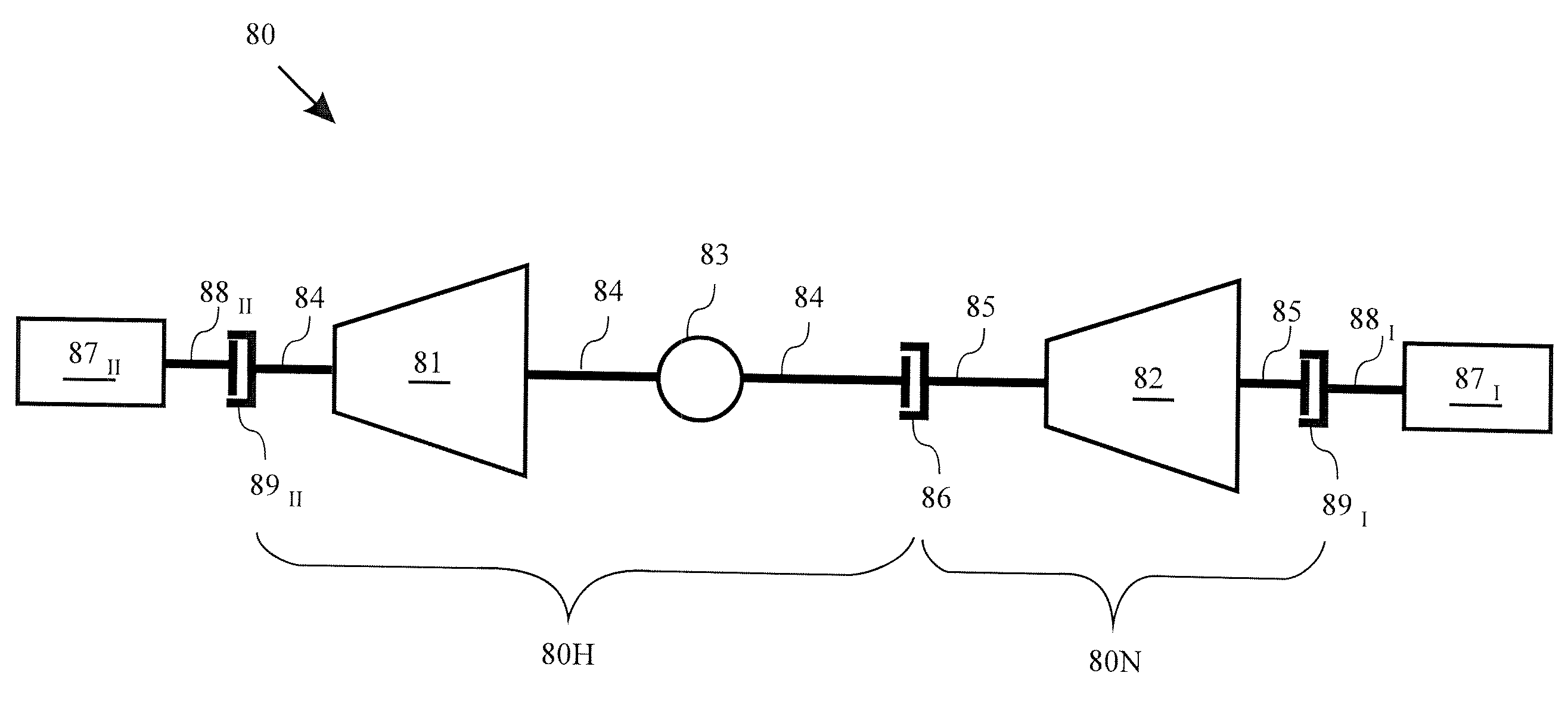 Turbine installation having a connectable auxiliary group