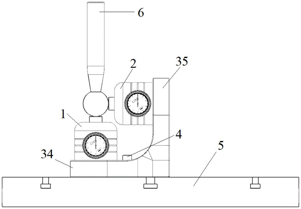 Rtcp dynamic precision calibration device and calibration method for five-axis linkage machine tool