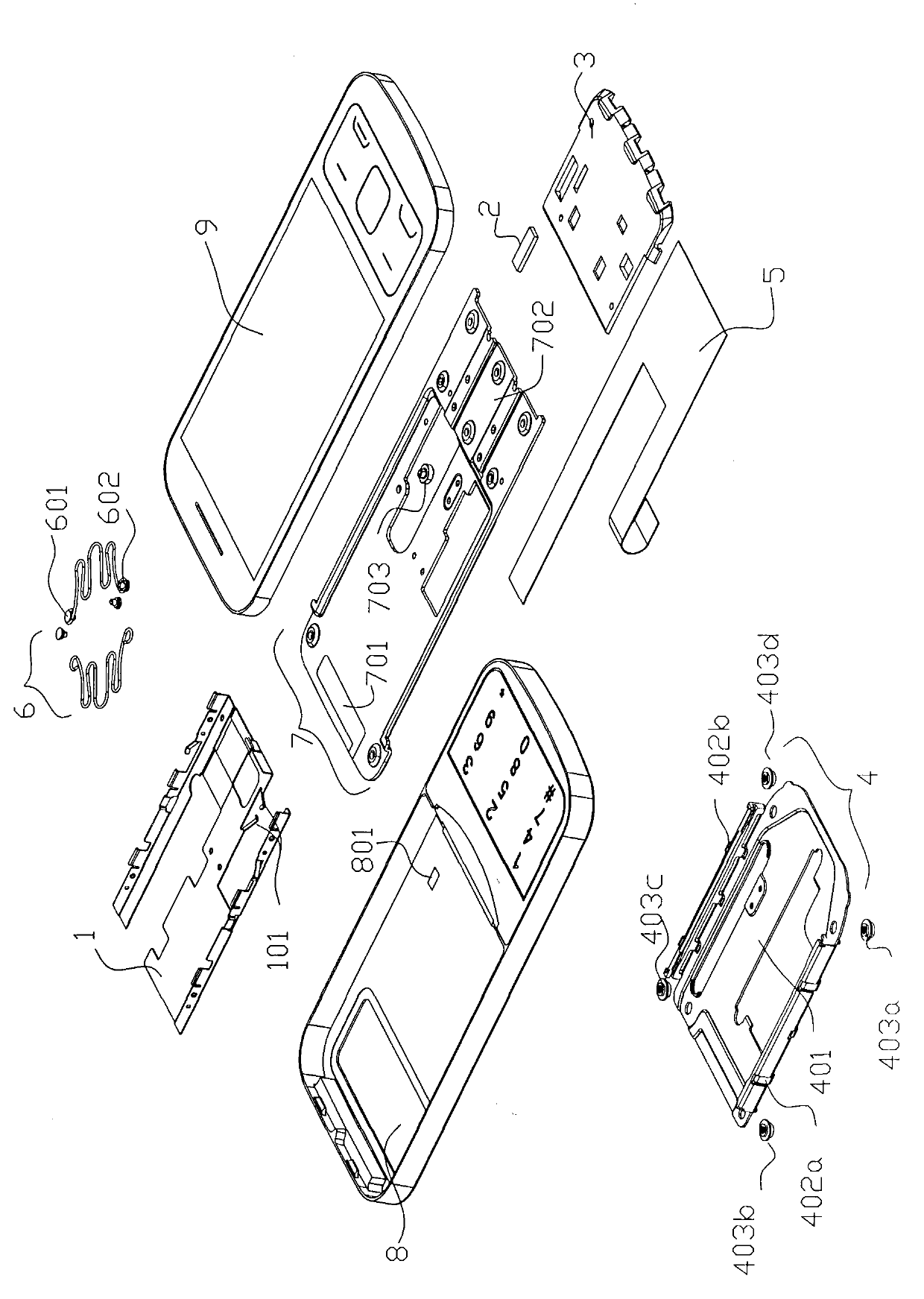 Portable handheld equipment with sliding way structure integrated with antenna functions