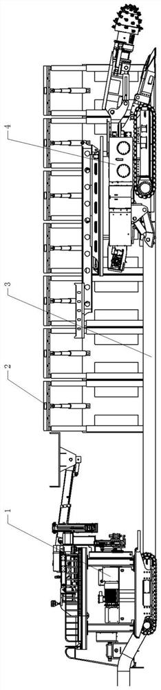 Coal mine underground non-repeated support rapid tunneling drilling and anchoring complete set of equipment