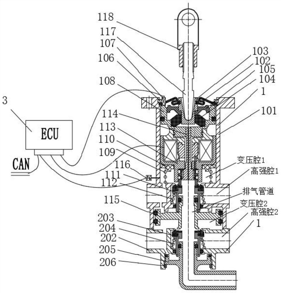 Air pressure line control brake master cylinder of commercial vehicle