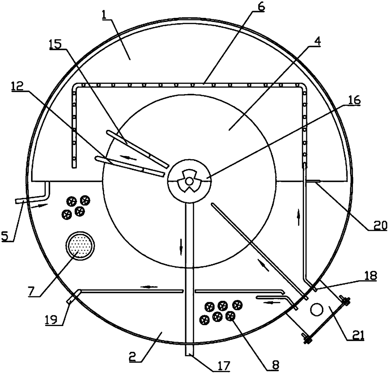 Device and process of distributed domestic sewage treatment