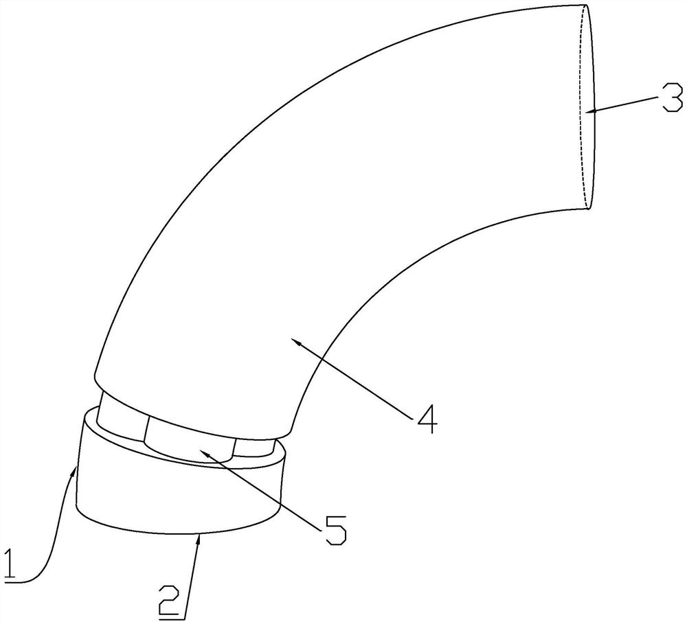 Elbow with petal-shaped structure