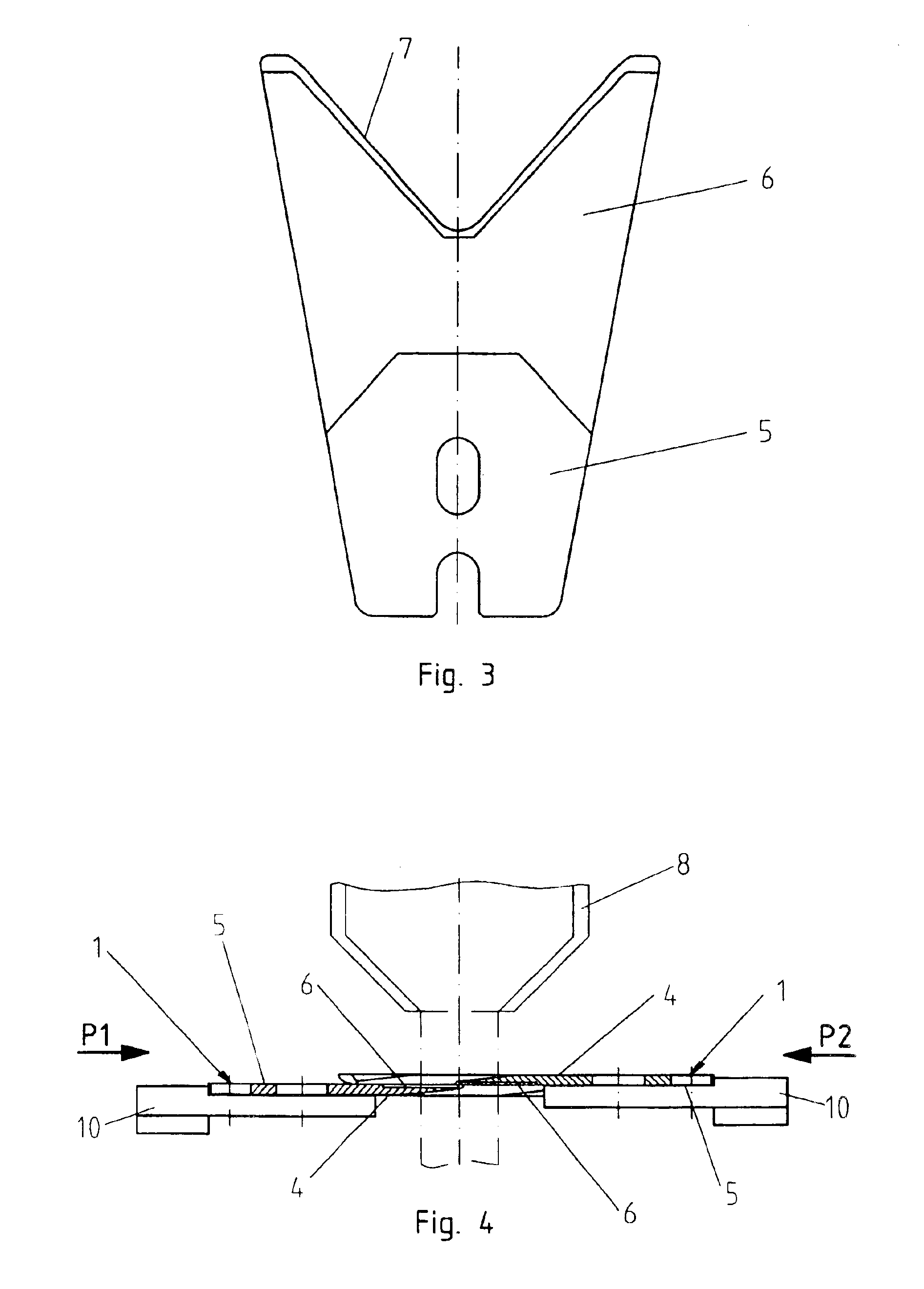 Plate-shaped shearing knife