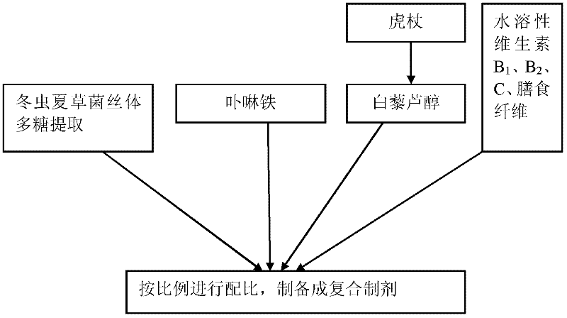 Tumor preventing compound preparation for improving immunity, replenishing blood and resisting oxidation