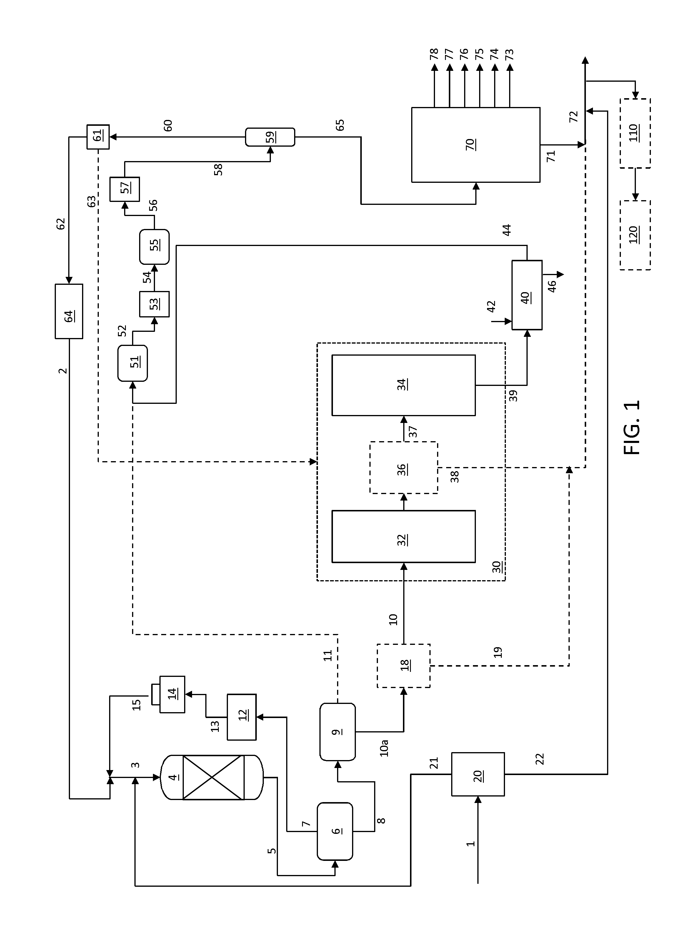 Integrated hydrotreating and steam pyrolysis process including residual bypass for direct processing of a crude oil