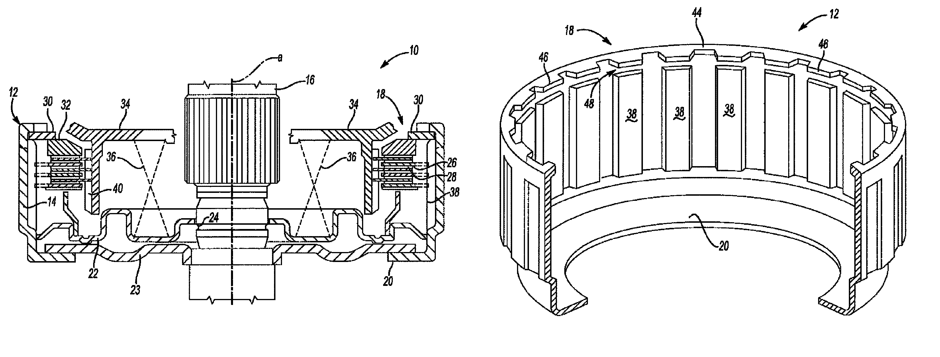 Clutch assembly with formed retention ring