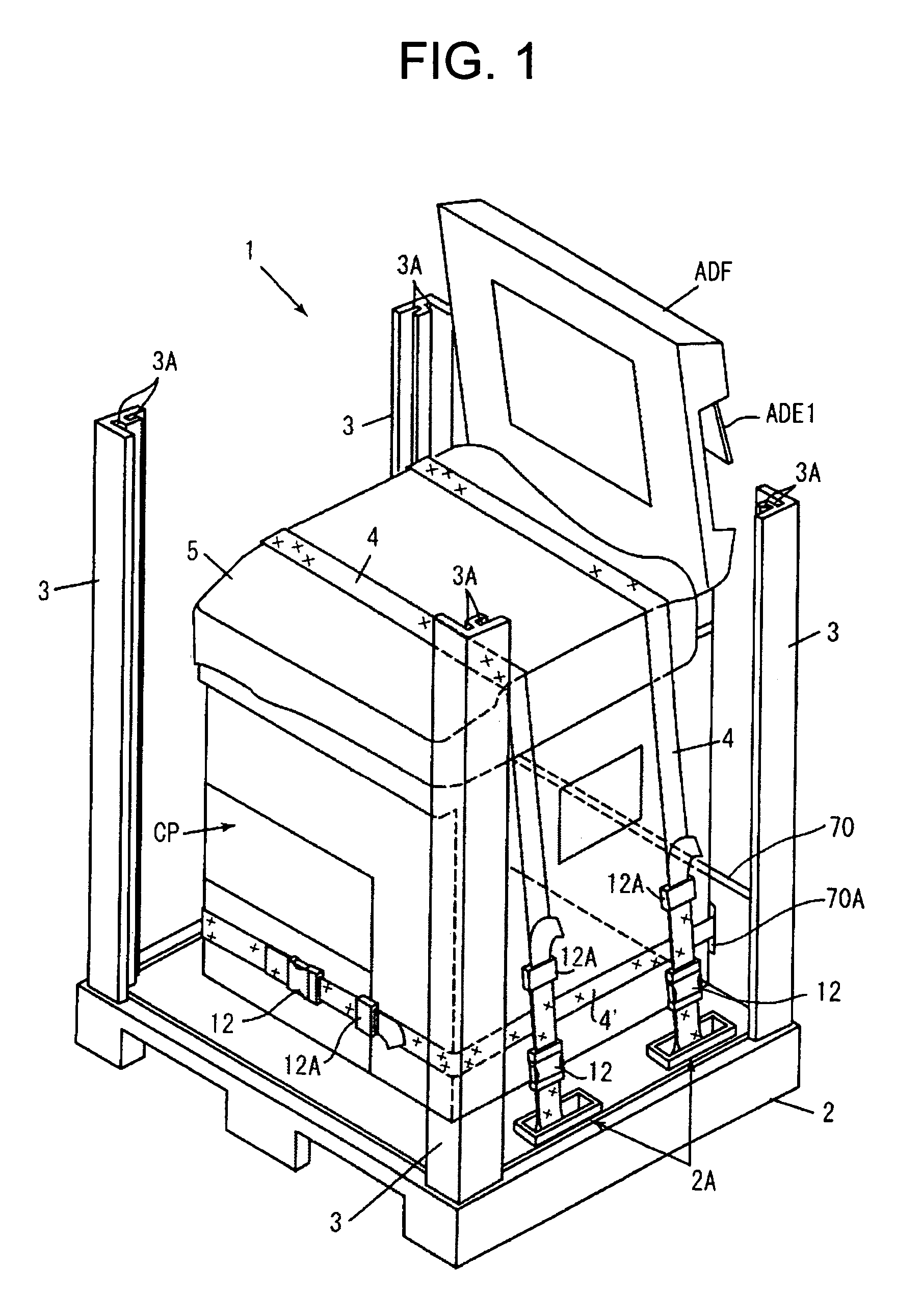 Pallet packing method and pallet packing tool used in the method