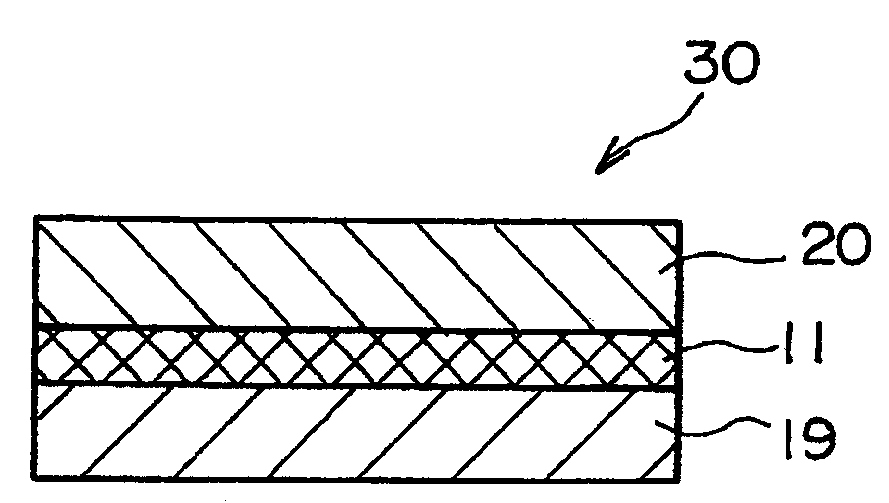 Unevenness follow-up property laminated member and display device attached with touch panel using same