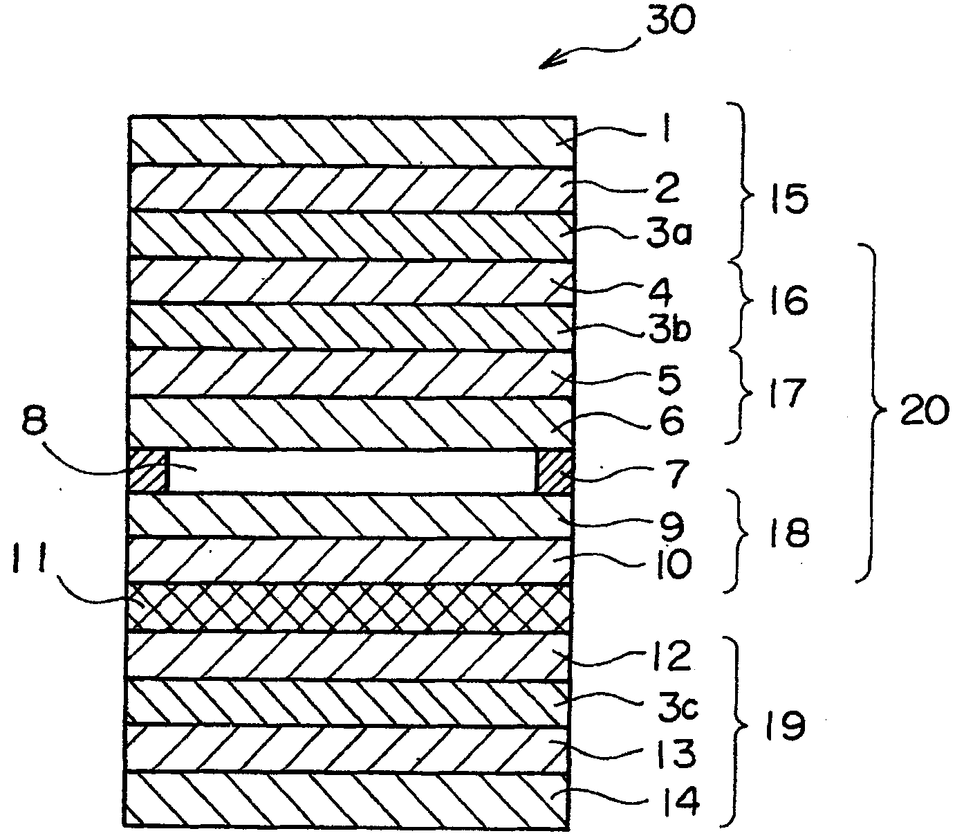 Unevenness follow-up property laminated member and display device attached with touch panel using same