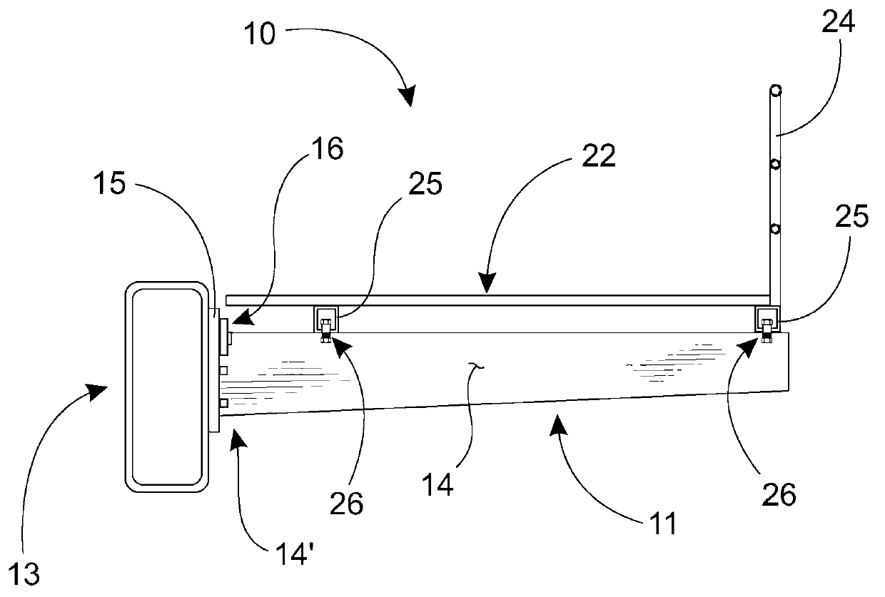 Walking platform, walking platform fixing device and operation method