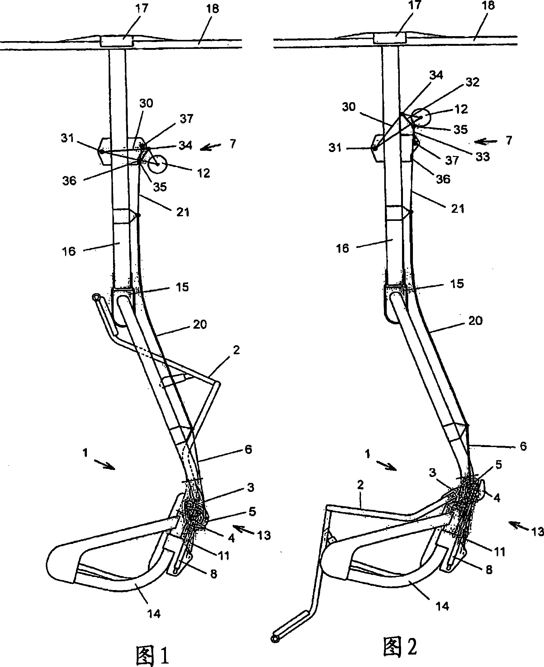 Transporting means of a chair lift of a cableway system