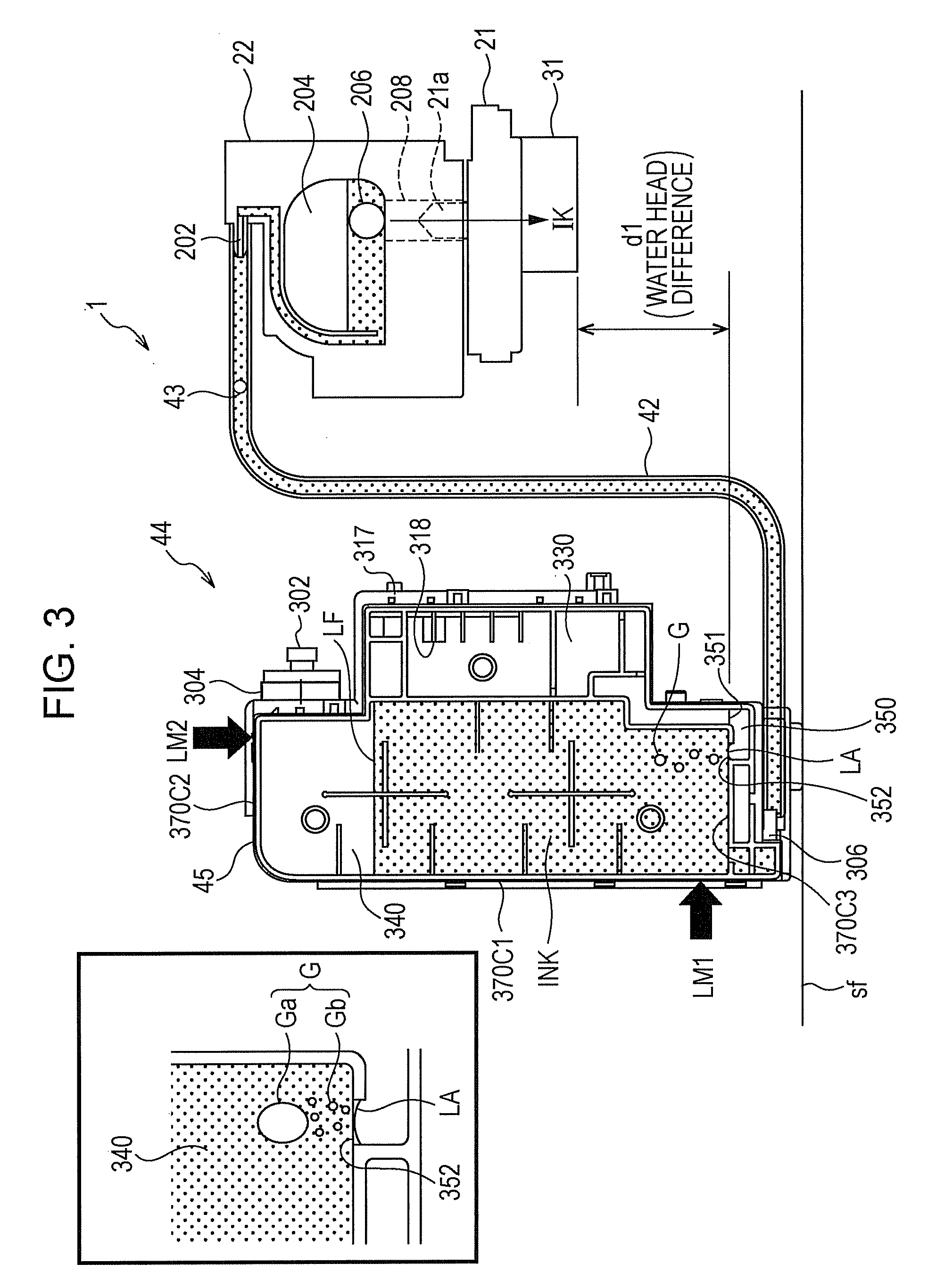 Ink composition for ink jet recording, ink supply system, and ink jet recording apparatus