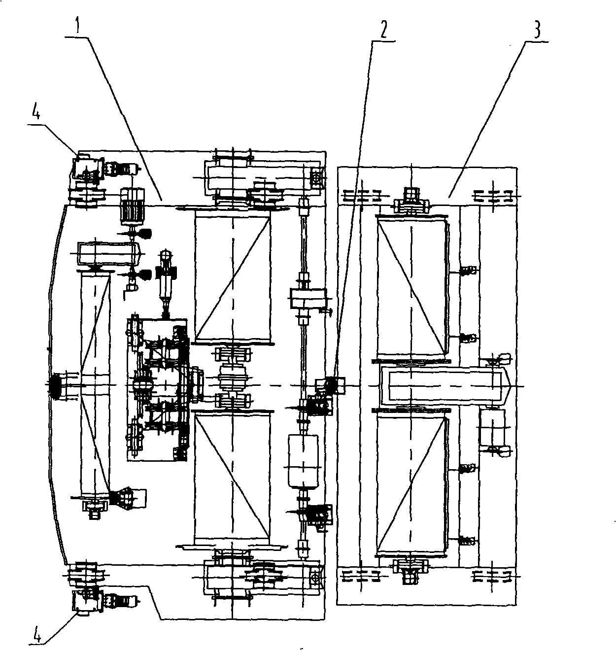 Synchronization equipment of ring-shaped crane double trolley