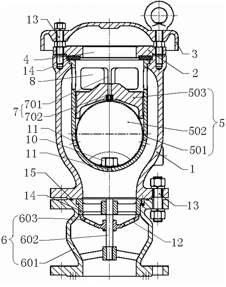 Water hammer air valve and water hammer gas discharging method during pipeline use