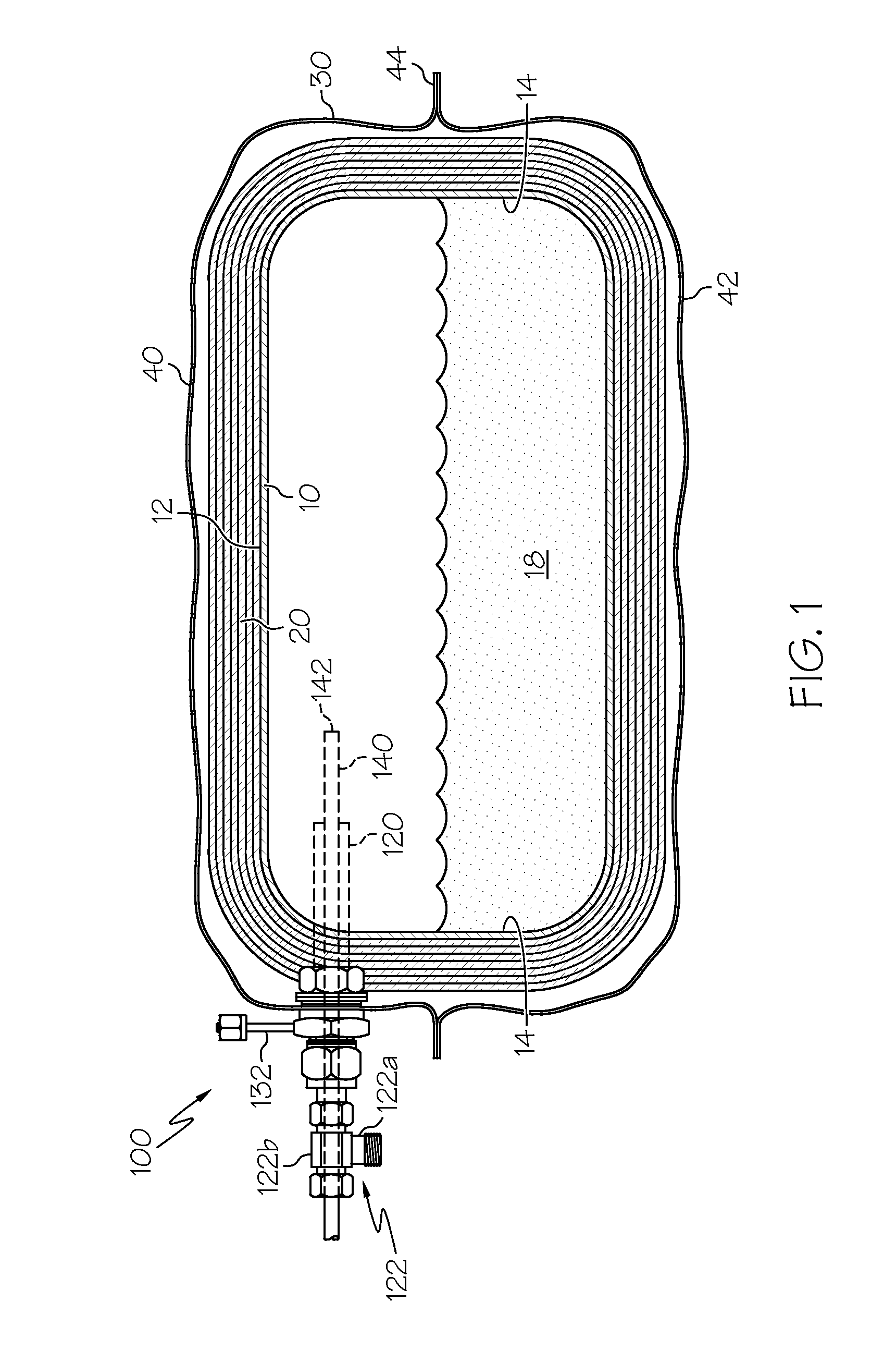 Storage system having flexible vacuum jacket