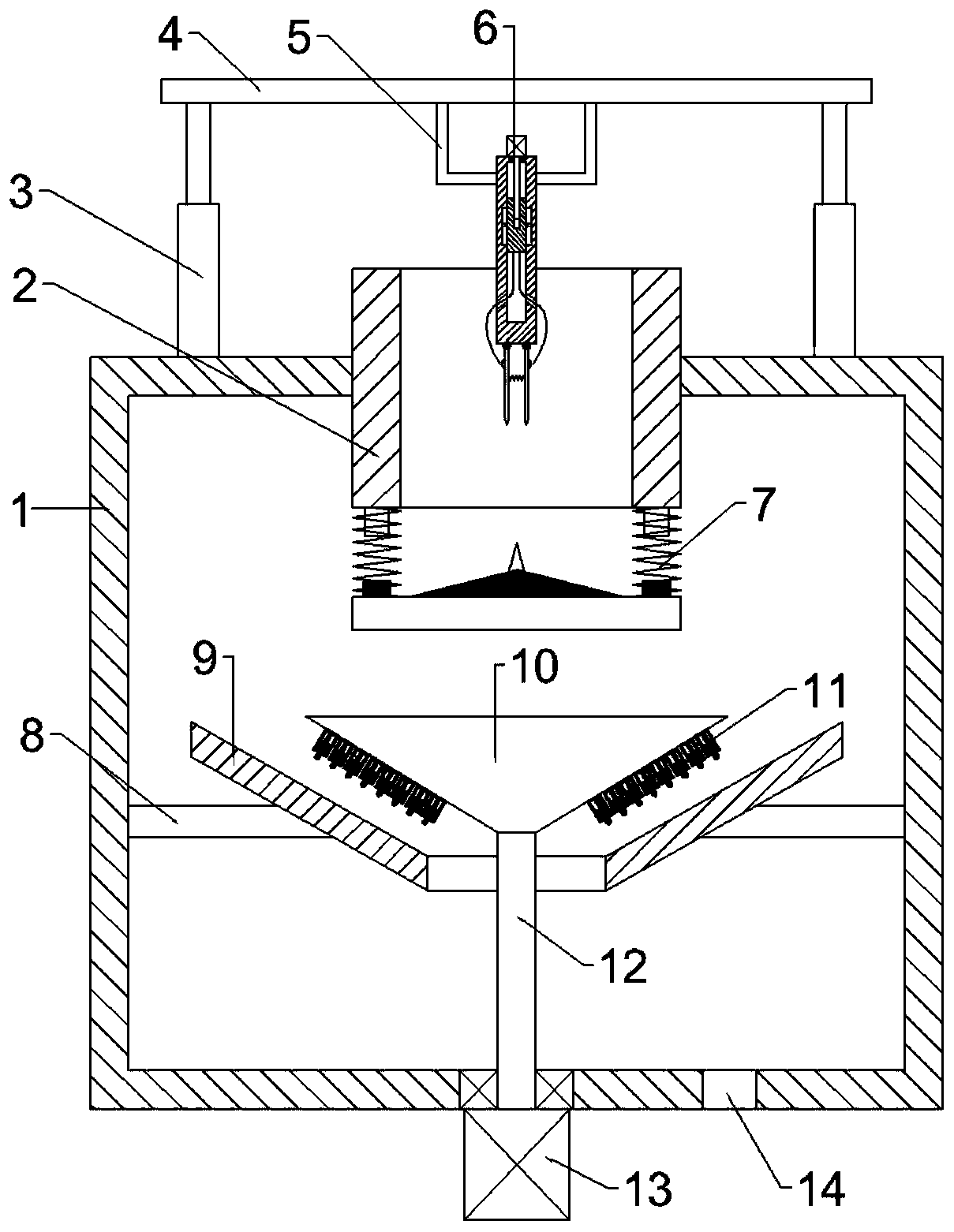 A kind of extended type quick splitting device for garlic