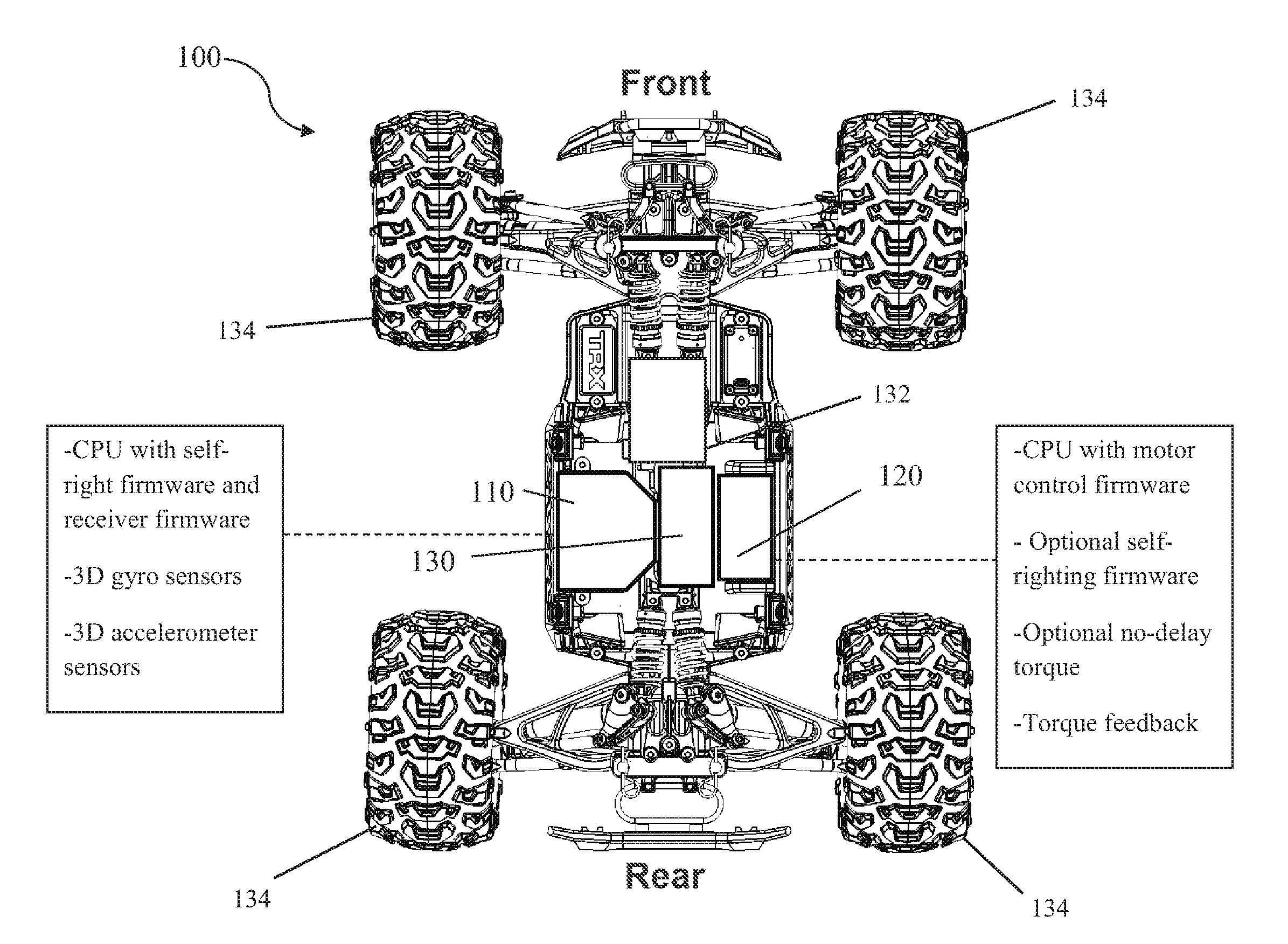 Self-righting model vehicle