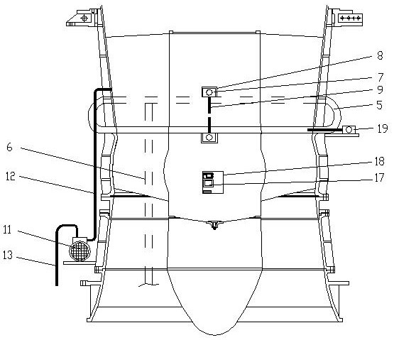 Visual guide vane body device for automatic dredging of vertical axial flow pump