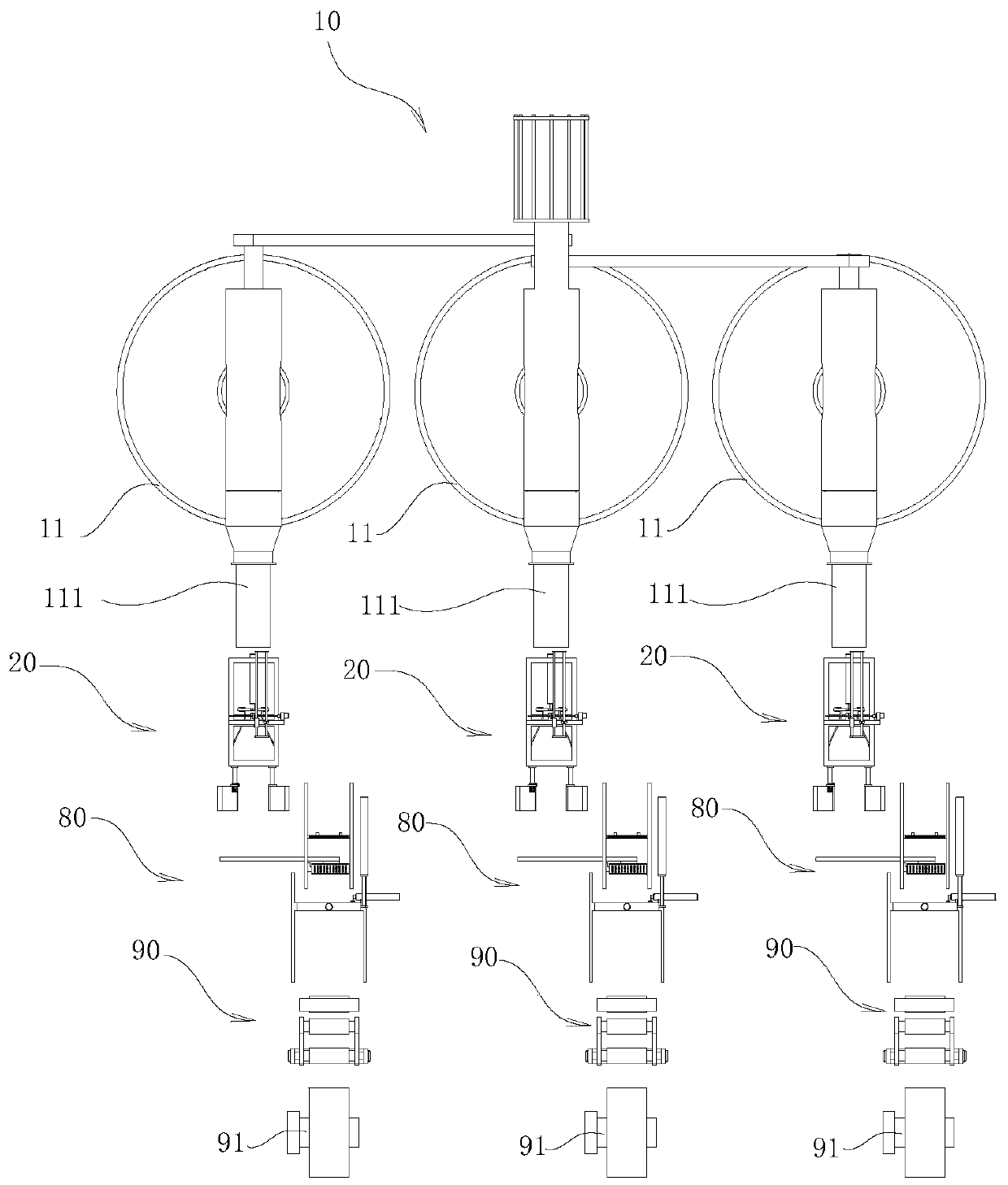 Packaging bag feeding device