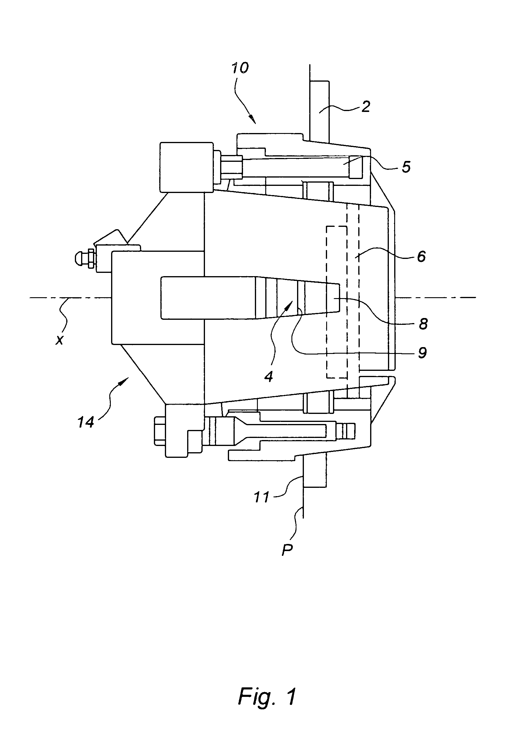 Disc brake comprising at least one inclinable brake pad