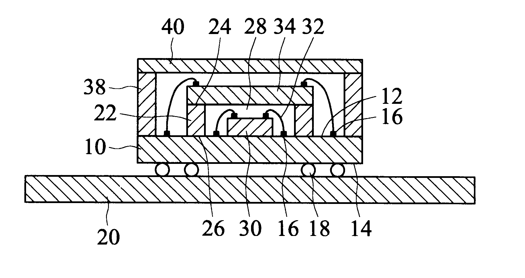 Stacked package structure of image sensor