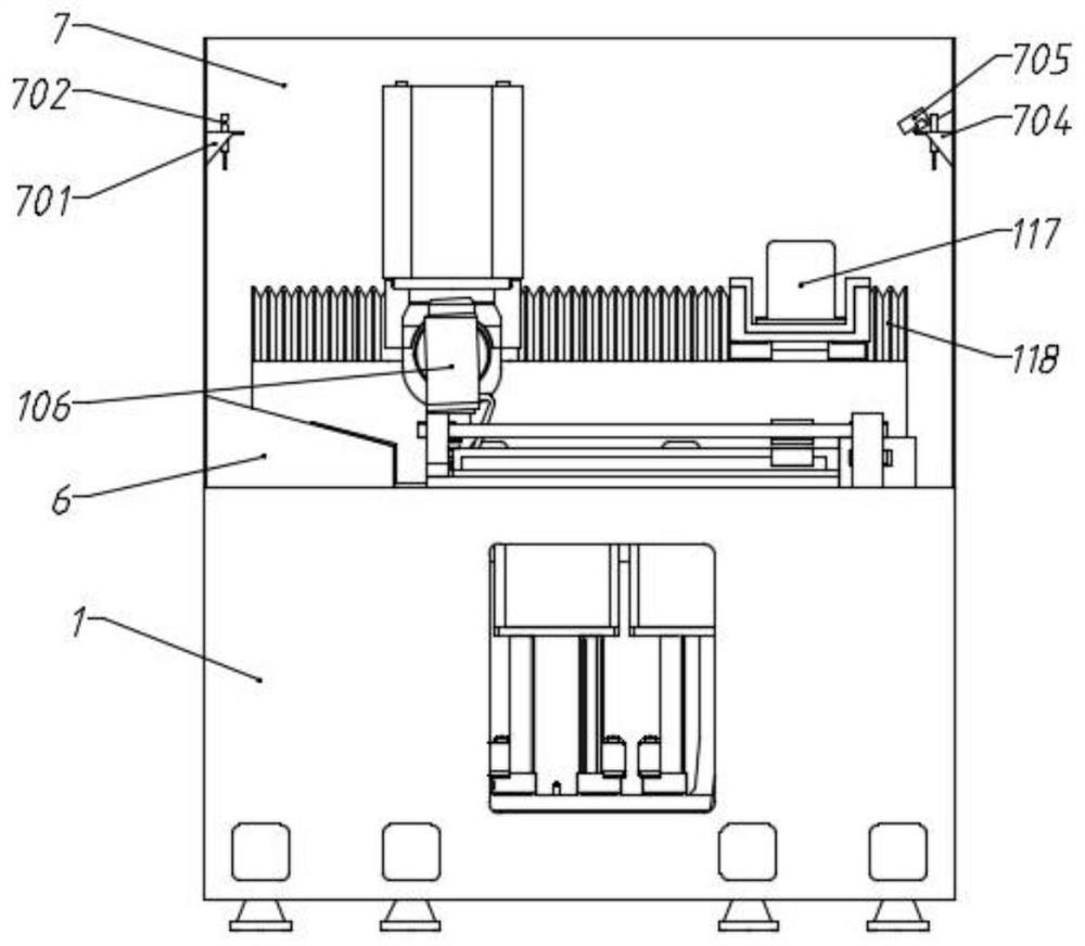 Powder bed five-axis additive and subtractive composite manufacturing device