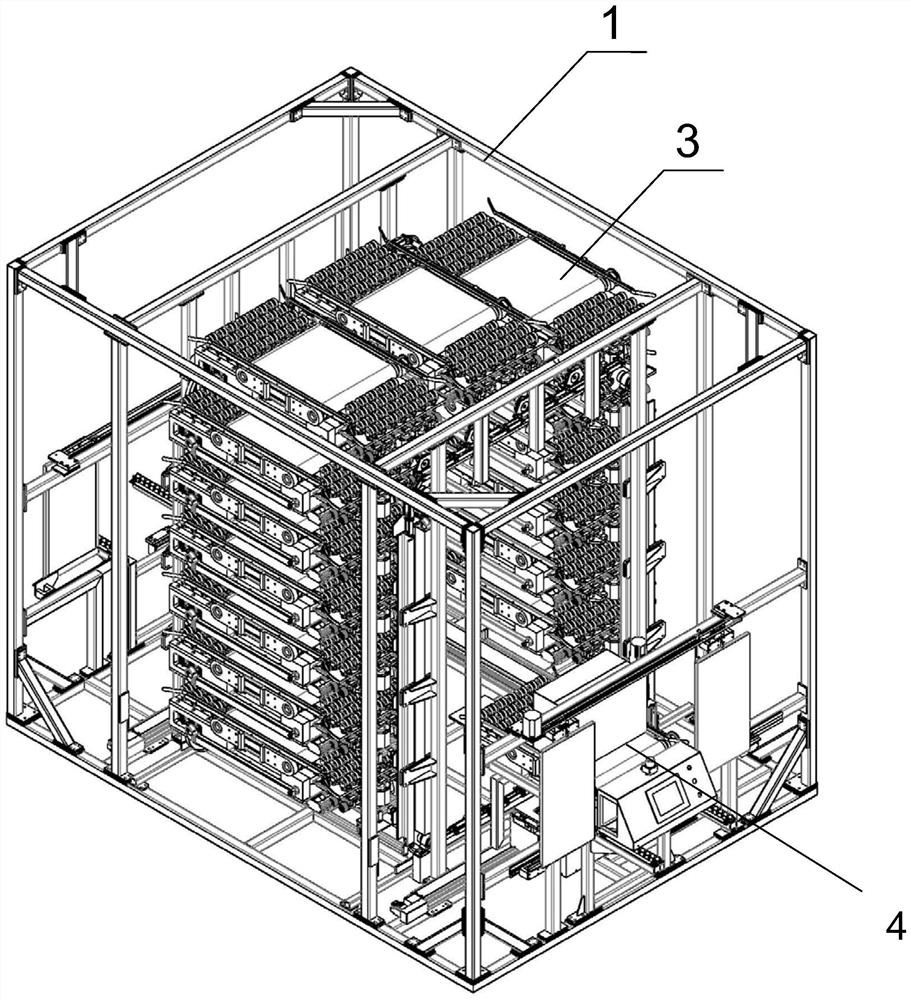 Module conveying device with storage function