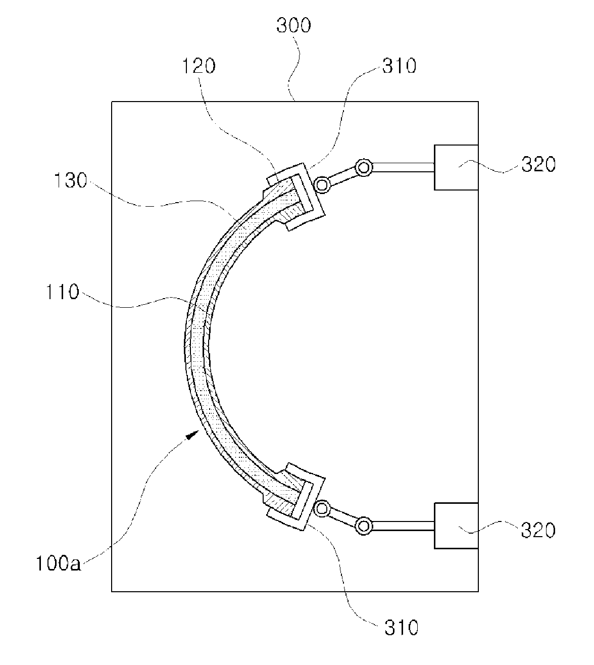 Etching device, curved display panel manufacturing apparatus comprising same, method for manufacturing curved display panel using same, and curved display panel manufactured by same