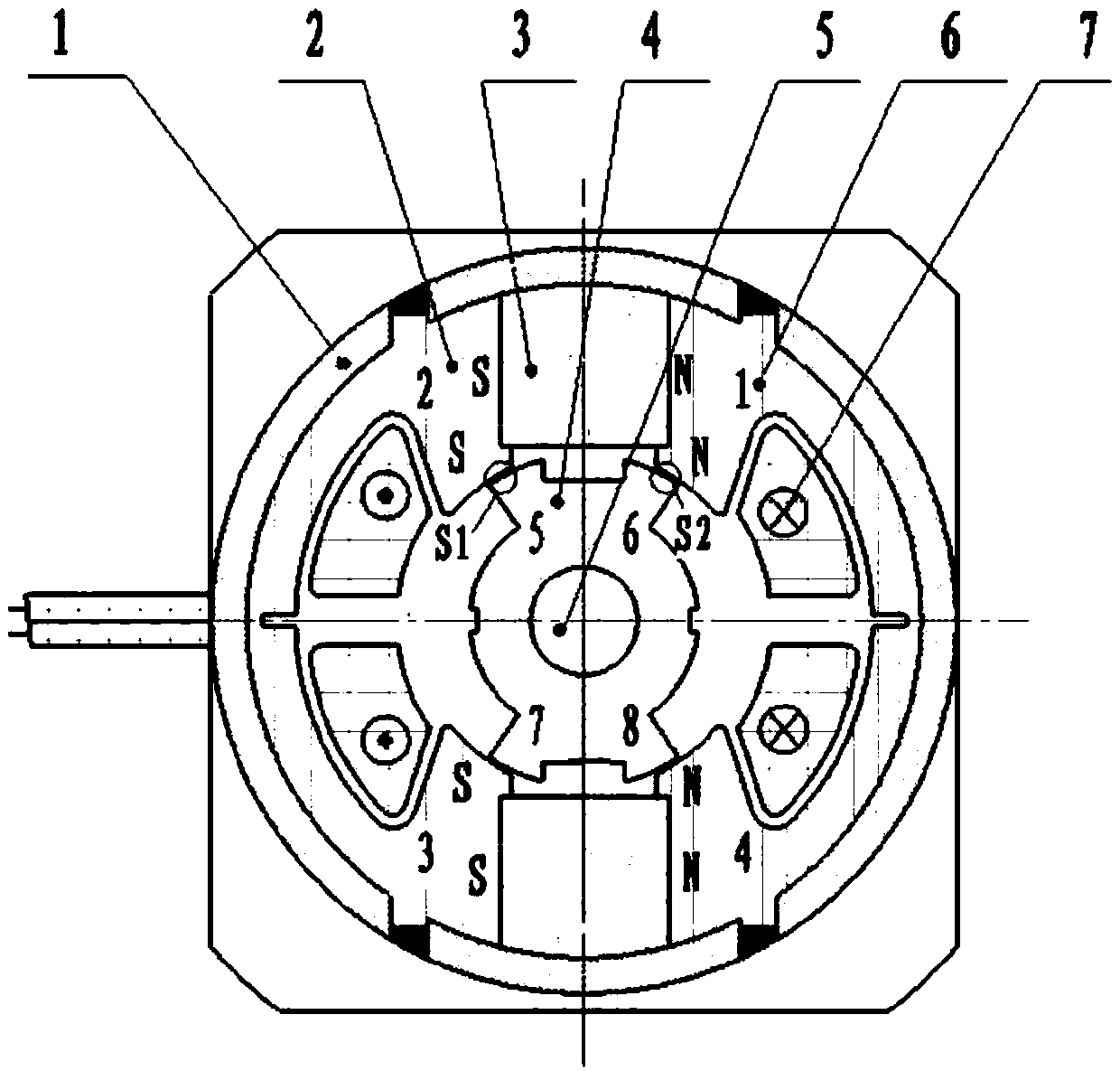 Stator dual-excitation limited angle moment motor