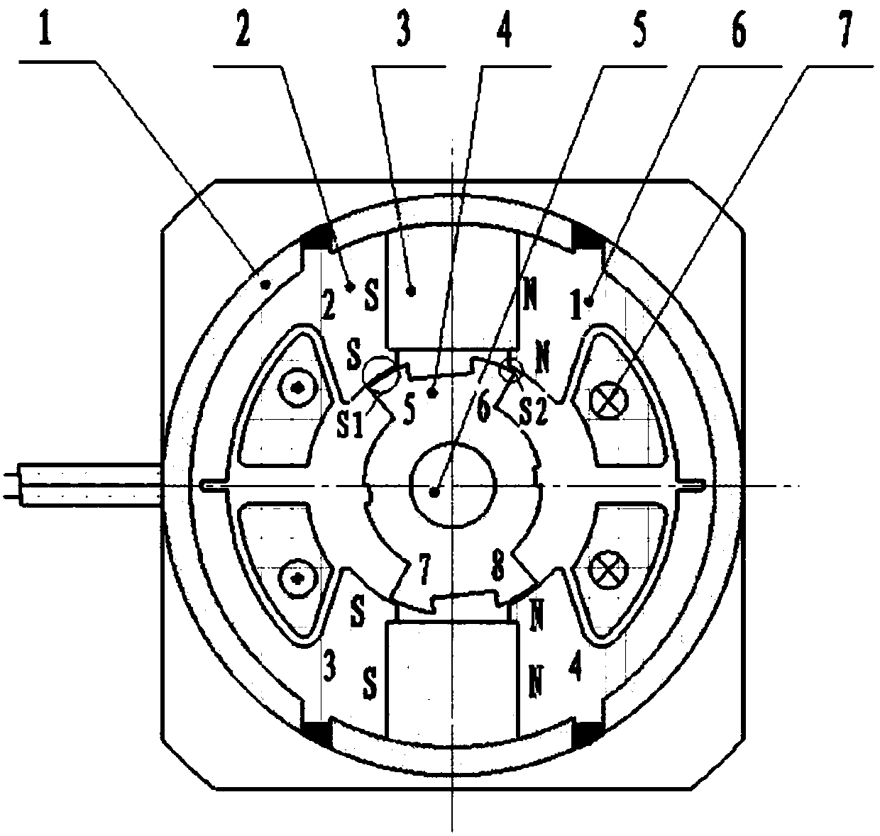 Stator dual-excitation limited angle moment motor