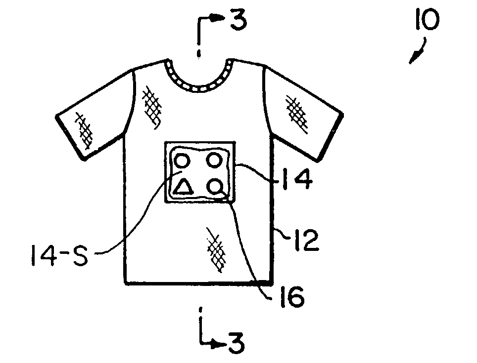 Interactive-design garment where the wearer can create and alter the graphic decoration on the garment and method of manufacturing same