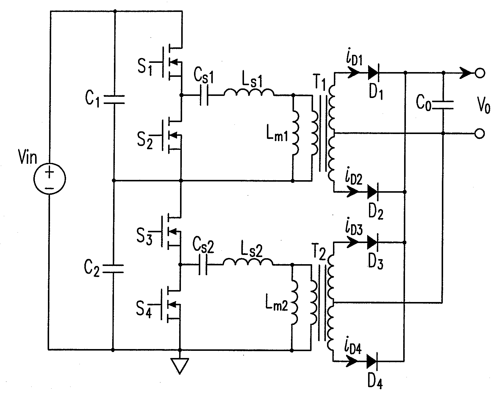 Parallel-connected resonant converter circuit and controlling method thereof