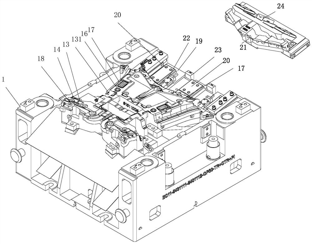 Punch forming die for middle channels of left and right parts of automobile A column