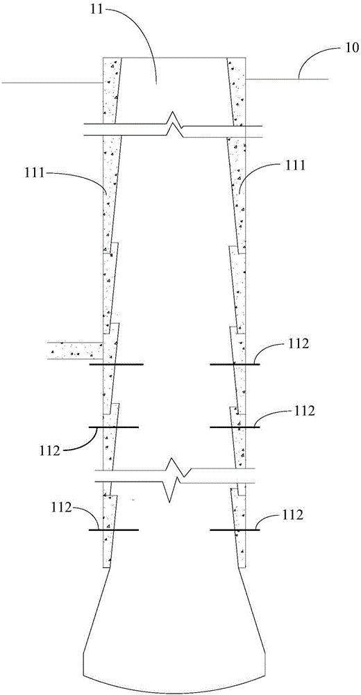 Construction method for digging pile with pile top elevation below natural ground