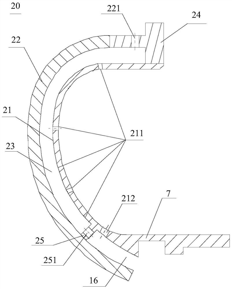 Double-wall small bent pipe structure for backflow combustion chamber and backflow combustion chamber