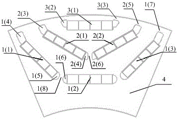 Multilayer segmented built-in permanent magnet synchronous motor used for electric automobile driving