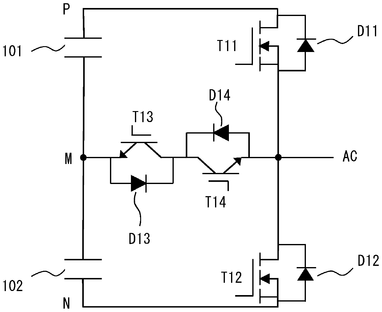 Three-level power conversion circuit