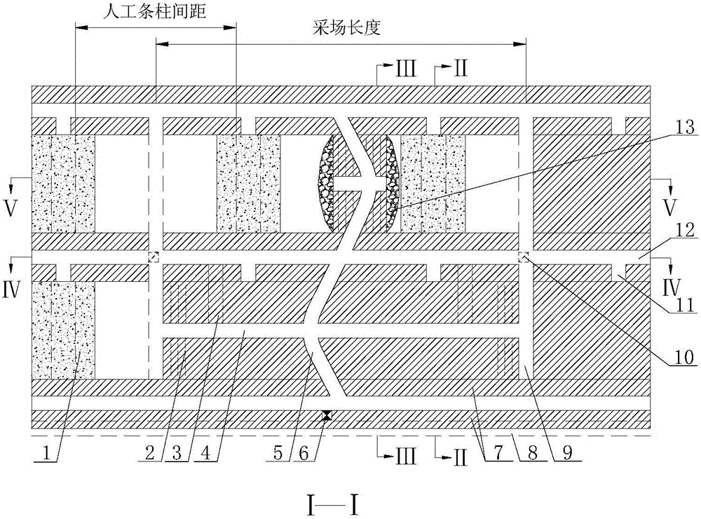 Mining method with adjustable and controllable structure size of gentle dip medium-thickness ore body strip column reconstructed stope