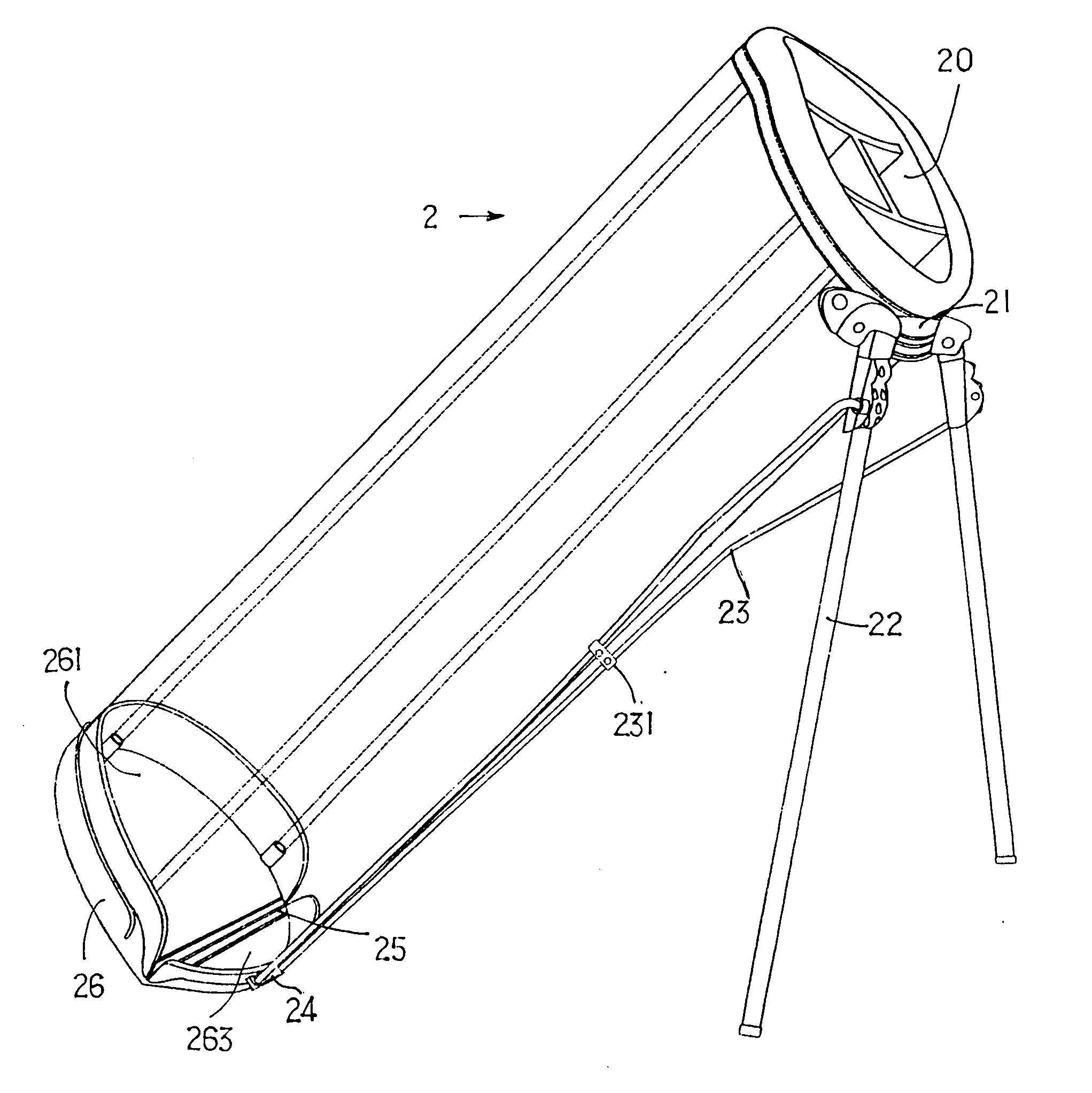 Structure enabling golf club bag to firmly stand