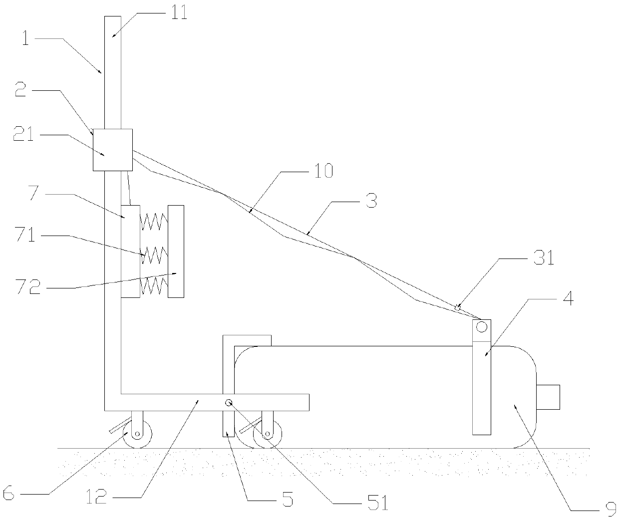 Gas cylinder transportation cart system for power grid and control method