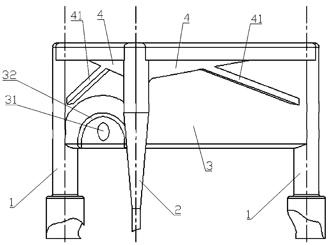 Curved surface locating minimally invasive acetabular front column screw aiming device and preparation method thereof