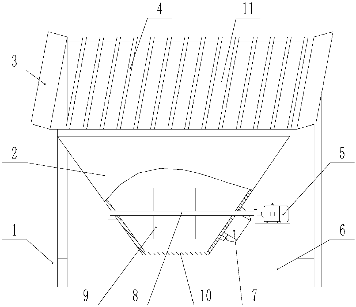 Coarse screening device for sand screening machine