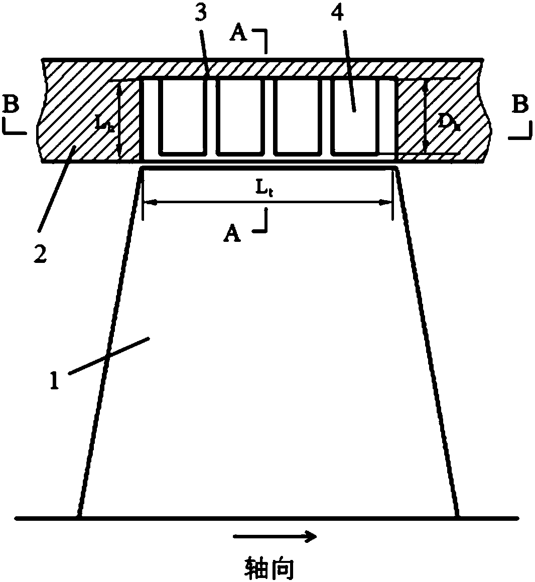 A treatment method and device for a compressor chord groove deflector casing