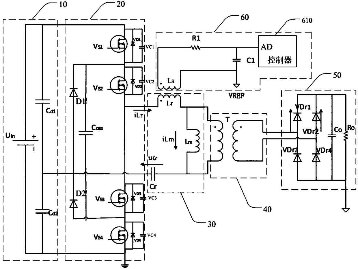 LLC resonant converter, and control circuit and resonance current sampling circuit thereof