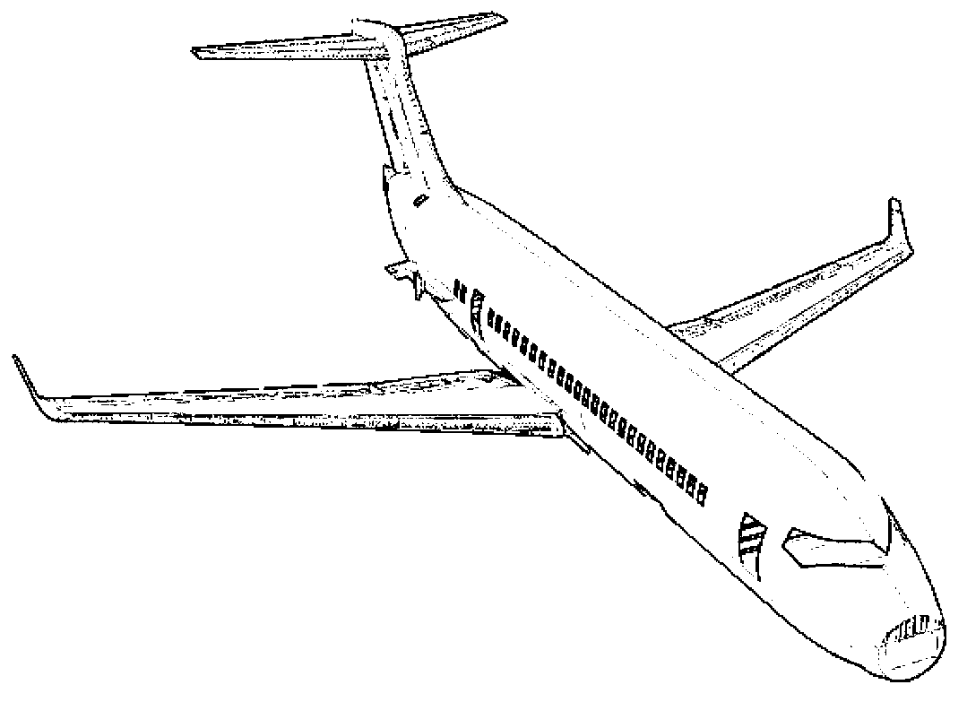 Three-dimensional real-time display method of airplane poses