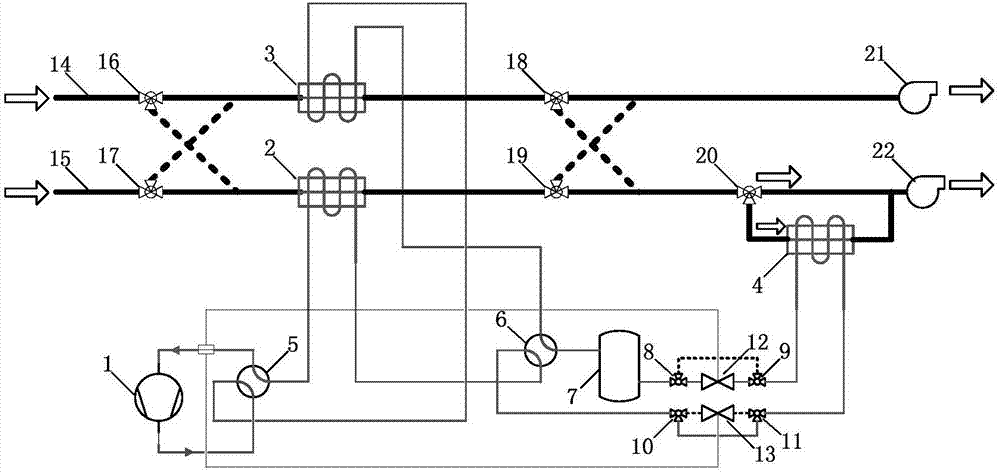 Heat pump air conditioning system suitable for full-year working conditions and operating method thereof