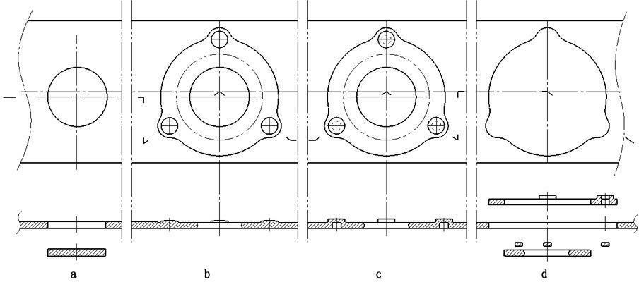 Continuous press forging precise forming process of automobile retaining frame part