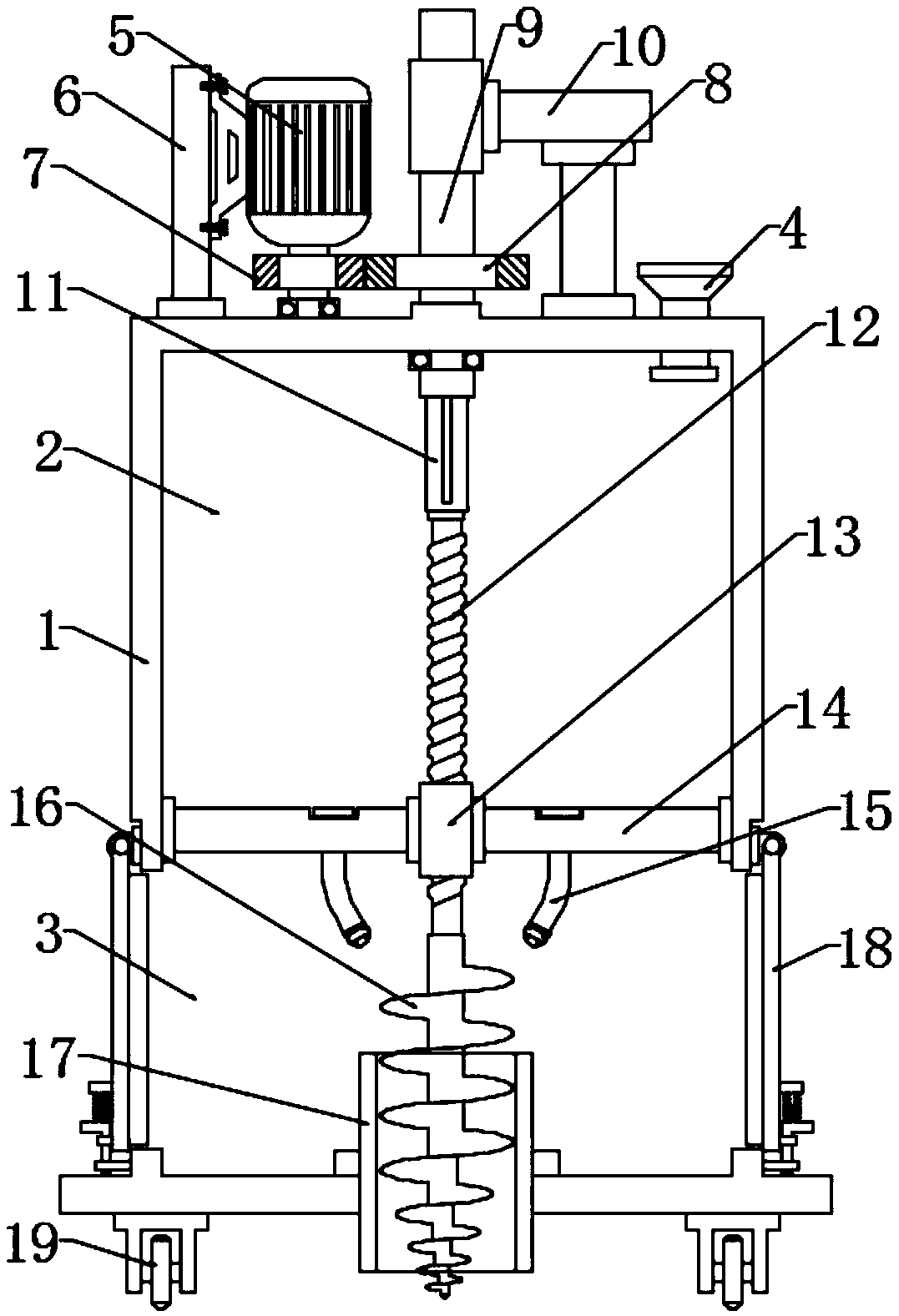 Automatic pit digging device for planting of garden seedlings